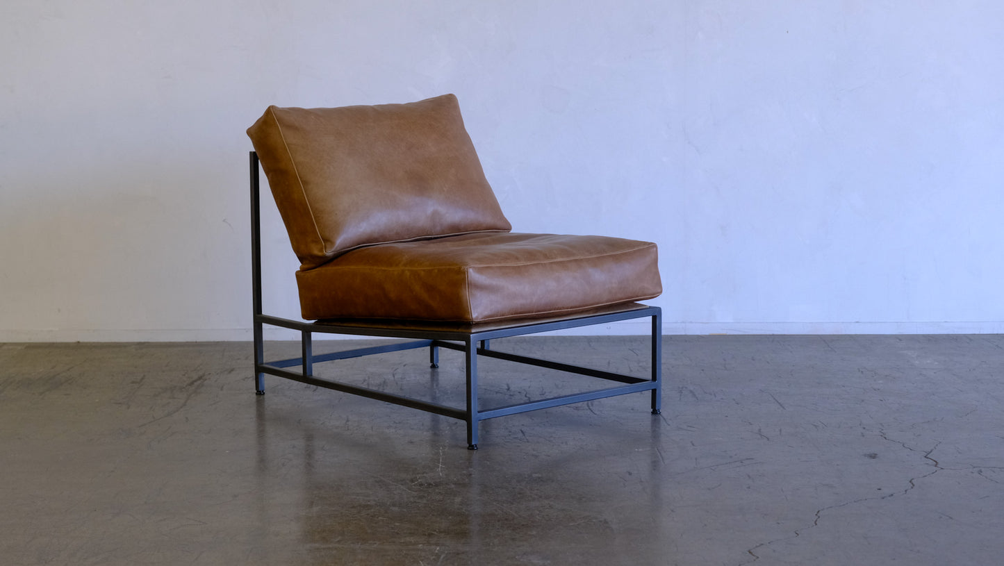 Inheritance Chair in Tan Leather + Blackened Steel