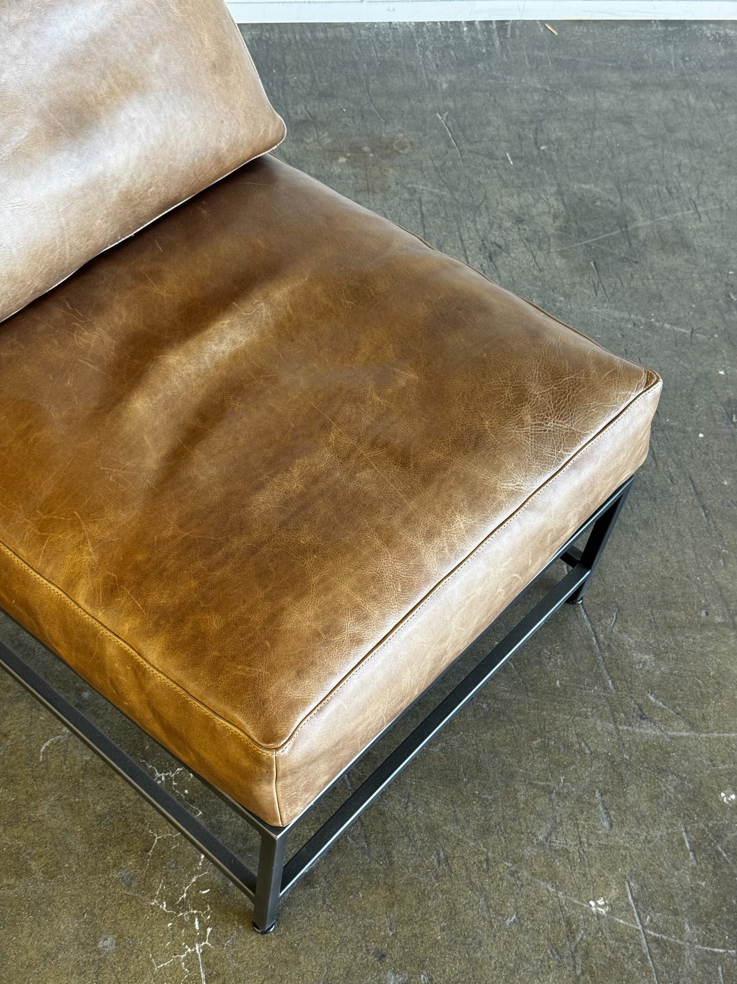 Inheritance Chair in Tan Leather + Blackened Steel