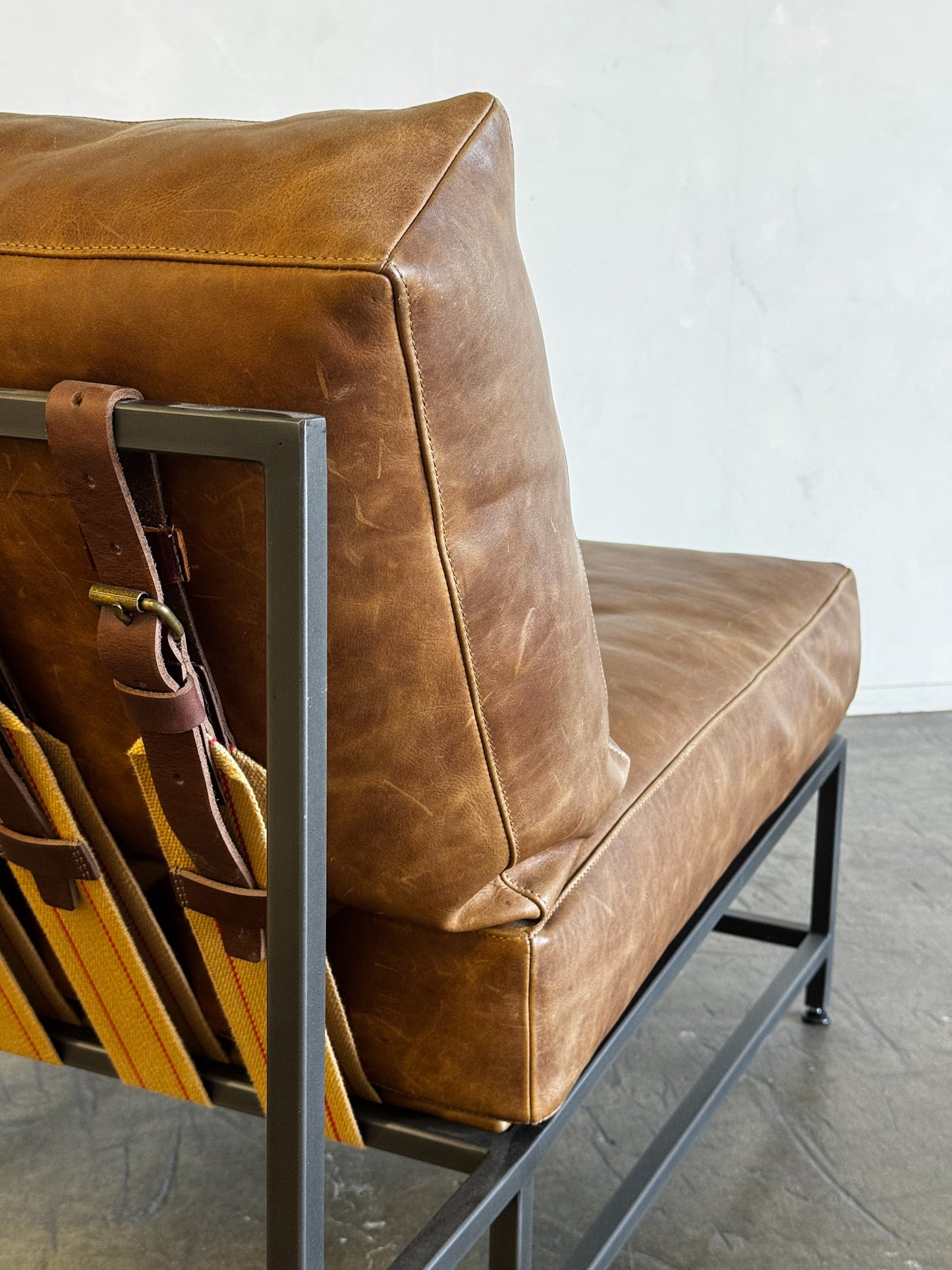 Inheritance Chair in Tan Leather + Blackened Steel