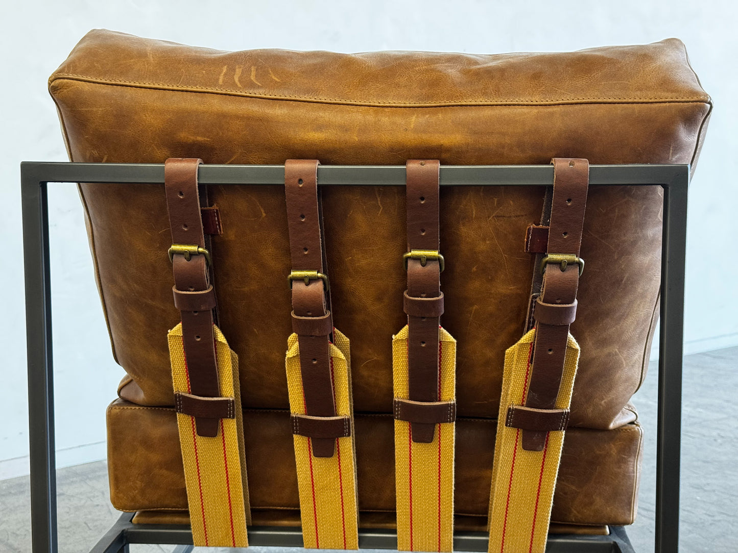 Inheritance Chair in Tan Leather + Blackened Steel